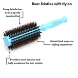 Round Brush, Boar Bristle Hair Brush for Women, Hair Straightening Brush or Curling Brush for Blow Dry, best Hair Dryer Brush and Best Hair Products. Medium (60mm) by The Power Styler