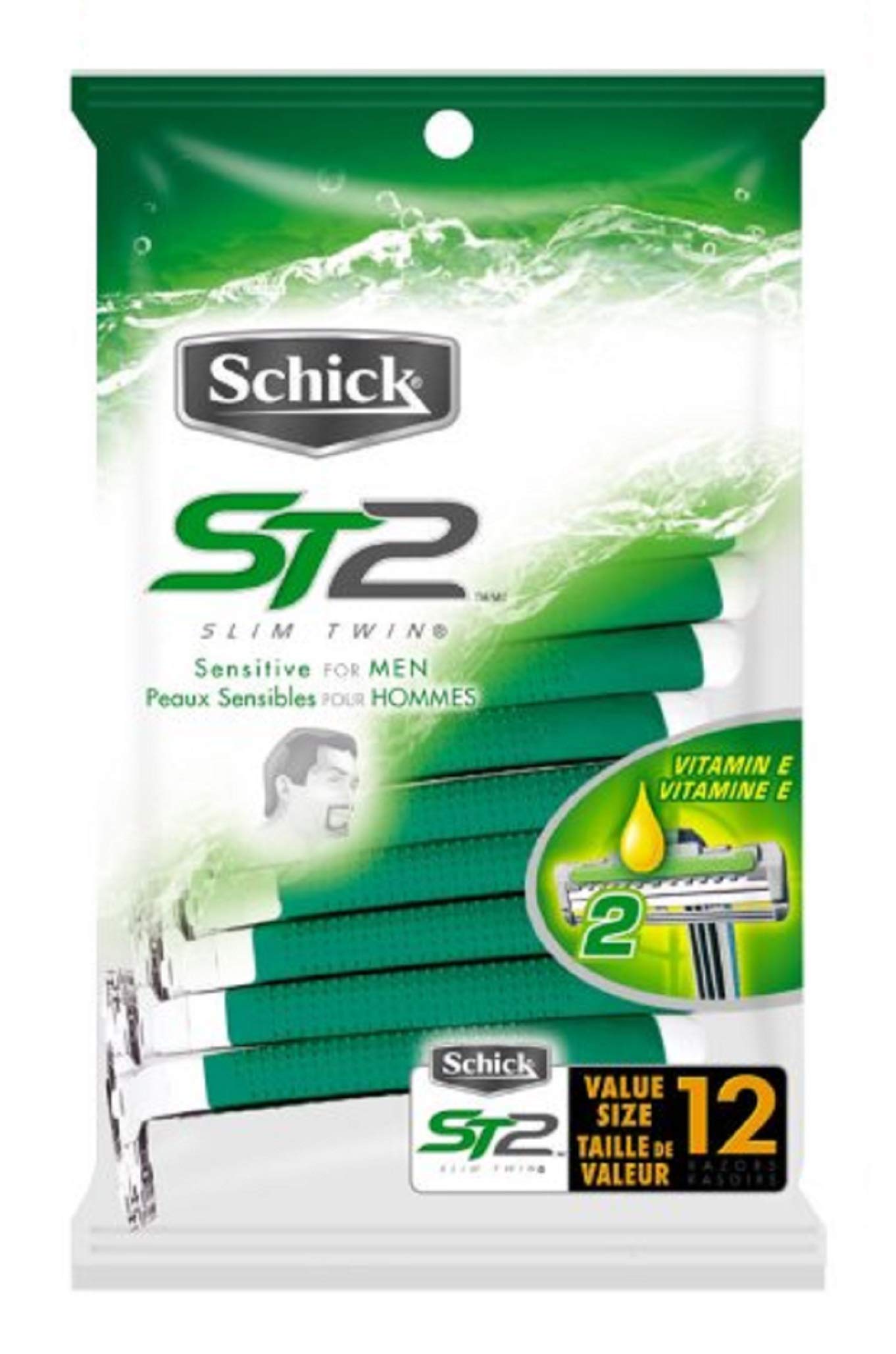 Schick Slim Twin ST2 Senstive Men's Disposible Razor - 12ct