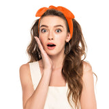 6 Pieces Bandana Headbands Bow Girls Solid Colors Knot Headwrap Retro Elastic Rabbit Ear Hairband for Women (Solid Color Style)