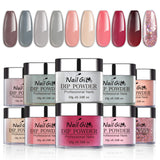 NAILGIL Dip Powder Kit Powder Refill Set- 10 Colors Dipping Powder Nail Starter Kit for Beginners No UV/LED Lamp Needed French Nail Manicure