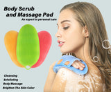 LattoGe Body Brush, Body Back Washing Scrubber,Shower Glove Exfoliating Face Cleansing Pad Sponge Bathing Cleaner SPA Feet Back Massage for Sensitive and All Kind Skins (2 Pars_Pink+Green)