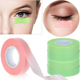 10 Rolls Eyelash Extension Tape Breathable Lash Tape Beauty Eyelash Tape Fabric Tape, 2 Pieces Silicone Eyelash Pad with Tape Cutter Dispenser for Eyelash Extension Supply (Pink, Green)