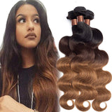 CRANBERRY Ombre Brazilian Human Hair Body Wave 3 Bundles Ombre 1b/4/30 Brazilian Virgin Human Hair Bundles 12 14 16inch Weaves Extensions Wefts 3 Tone 100g/pc