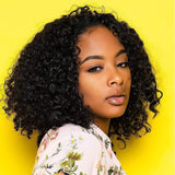 VIVI BABI Hair 9A Grade Unprocessed Brazilian Virgin Human Hair Kinky Curly 3 Bundles Natural Color For Black Women Deep Curly Hair Weave 10 12 14 Inches
