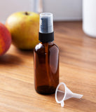 2 oz Amber Glass Boston Round Treatment Pump Bottle (12 pack) + Funnel