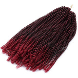 3 Pack 12Inch Spring Twist Crochet Braiding Hair Nubian Twist Hair Bomb Twiat Crochet Hair Ombre Color Crochet Braids Passion Twist Hair Extensions(T1B/BUG#)
