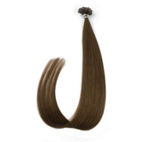 Vlasy 28inch 25g/lot Pre bonded Nail Tip Human Hair Extensions Straight 8# Ash Brown Keratin Fusion U Tip Hair (8#)