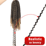 10 Inch Spring Twist Crochet Braids Hair for Butterfly Locs Bomb Twist Crochet Hair Beyond Beauty Ombre Colors Synthetic Fluffy Hair Extension 3 Packs 30 Strands 135g/Pack(10 Inch, T1B 27)