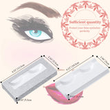 100 Pieces Empty Eyelash Case Set, 50 Empty Eyelash Boxes Lash Box Packaging Glitter Paper Eyelash Storage Box, 50 Empty Eyelash Boxes Tray False Eyelash Storage Box Packing Eyelash Lid Tray (Silver)