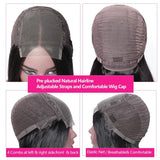ISEE Hair 4x4 Lace Front Wigs Human Hair For Black Women Brazilian Straight Human Hair Lace Closure Wigs 180% Density Pre Plucked With Baby Hair Natural Color (14 Inch, Straight Human Hair Wigs)