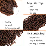 New soft locs 18 inch 6 Packs Goddess Faux Locs Curly Wavy Crochet Synthetic Braiding Hair Extensions (18 inch, 30#)