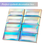50 Pieces Empty Eyelash Case Boxes Lash Box Packaging Empty Lash Boxes Glitter Paper Cardboard Plastic Eyelash Storage Box False Lashes Cases Holder (Multicolor)