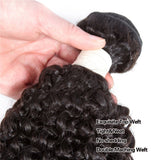 12A Kinky Curly Human Hair Weave 3 Bundles Jerry Curly 100% Human Hair Weaving Unprocessed Soft Human Hair Extensions Natural Color bohemian Curl No Shedding(18 20 22) Total 300g Pecwu