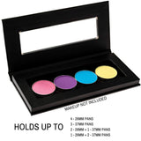 Magnetic Eyeshadow Palette Empty 2PC - Beauty Junkees Compact Mini Makeup Pallete for Depotting Eye Shadow, Blush, Contour, Bronzer, Highlighter Pans, Metal Stickers, Purse, Travel, Two Pack Black