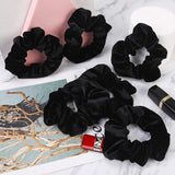 4-20 PCS Velvet Pocket Hair Scrunchies, MTSCE Secret Zipper Pocket Hair Ties Elastic Zipper Hair Accessories for Women Girls Party (Black 6PC A Style)