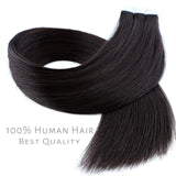 Lacerhair 20 inch Remy Tape in Human Hair Extensions Semi-permanent Natural Black #1B 100% Real Virgin Human Hair Double Side Extensions 50g 20pcs/set