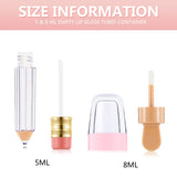 20 Pieces Novelty Pencil Shaped Empty Lip Gloss Tubes Ice Cream Shaped Lip Balm Tubes Containers Mini Refillable Lip Balm Gloss Tube Bottles for Women Girls DIY Cosmetics