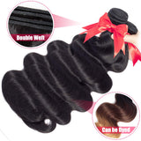 Hermosa Hair Brazilian Hair 3 Bundles 100% Unprocessed 9A Body Wave Human Hair Bundles14 16 18inch Black Color