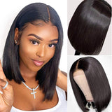 Short Bob Wigs Human Hair Lace Closure Wigs Braizilian Virgin Hair Straight Short Bob Lace Front Wigs Human Hair Pre Plucked with Baby Hair Straight Bob 4x4 Lace Front Wig for Black Women