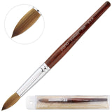 Pana USA Acrylic Nail Brush100% Pure Kolinsky Hair Mahogany Wood Handle with Silver Ferrule Round Shaped Style (Size # 20, Mahogany)