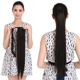 22" Human Hair Ponytail Wrap Around Clip in Ponytail Hair Extensions for Women Jet Black(#1) 100g/3.5oz