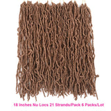 18 Inches Nu Locs Crochet Braids Hair 21 Strands/Pack Premium Fiber Synthetic Hair Goddess Faux Locs Curly Wavy Hair Extensions NU Locs Crochet Hair (6 Packs, 27)