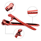 Metal Duckbill Hair Clips, Professional Sectioning Alligator Barrette Red Hair Grip Clamps Salon Barber Hairdressing Styling Tools for Women Girls -12Pcs