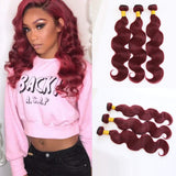 Dorabeauty Human Hair Bundles #99J Wine Red Bundles Body Wave 100% Brazilian Human Hair 10"12"14"inch