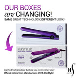 Herstyler Fusion Ceramic Flat Iron - Adjustable Temperature for Safe Styling - 1.25 Inch Ceramic Hair Straightener with Negative Ions - Purple Dual Flat Iron for Urbane Hairstyles (Purple)