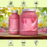 Rose Bath Salts - Natural Rosewood Oil & Rose Extract - Best for Relaxing - Good Sleep - Beauty - Bathing - Body Care - Wellness - Relax - Aromatherapy - Spa - De-Stress Bath Salts