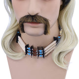 Cosplay Wig for Men with 6 Earrings and Necklace and Mustache