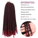 3 Pack 12Inch Spring Twist Crochet Braiding Hair Nubian Twist Hair Bomb Twiat Crochet Hair Ombre Color Crochet Braids Passion Twist Hair Extensions(T1B/BUG#)