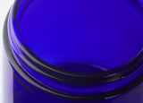 Cobalt Blue Thick Glass Straight Sided Jar with Gold Metal Overshell Lid - 4 oz / 120 ml (12 pack) + Spatulas