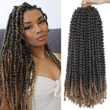 1 Pack Spring Twist Ombre Colors Crochet Braids Synthetic Braiding Hair Extensions Low Temperature Fiber (1 pcs 16 inch, M1B 27)