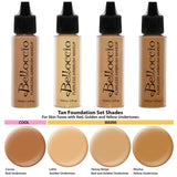 Belloccio Tan Color Shade Foundation Set - Professional Cosmetic Airbrush Makeup in 1/2 oz Bottles
