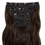 FIRSTLIKE Thick Hair Extensions 4pcs Per Set Curly Wavy Clip In On Hair Extensions 24" Curly Wavy Long Hair Extension Soft Silky Hairpieces for Women (280 Gram, Medium Brown)