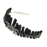 Aura Headband Raw Crystal Crown - Rhinestone Tiara Mermaid Hair Accessories for Women Party Wedding(Black)