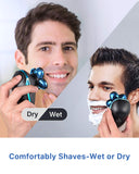 OriHea Head Shavers for Bald Men Wet Dry Electric Razor Bald Head Shaver Rotary Cordless Hair Clippers Nose Hair Trimmer Waterproof USB Rechargeable with 4D Floating 5 Razor Head