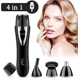 Facial Hair Remover & Eyebrow Trimmer, 2 In 1 Eyebrow Remover and Painless Hair Remover, Eyebrow Lips Nose Body Facial Hair Removal Razor For Women with Built-in LED Light