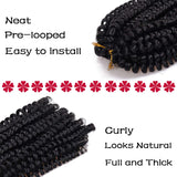 7 Packs Spring Twist Braiding Hair Spring Twists Bomb Twist Hair Synthetic Fiber Fluffy Twist Crochet Braids Low Temperature Fiber Crochet Hair for Black Women Braiding Hair(12inch,1B)