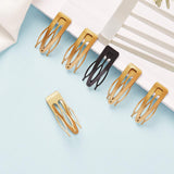 30 Pieces Double Grip Hair Clips Metal Snap Hair Barrettes for Women Girls Hair Making (Black and Gold)