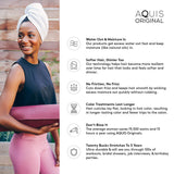 Aquis - Original Hair Towel (Waffle), Ultra Absorbent & Fast Drying Microfiber Towel for Thicker Hair, Linen (19 x 39 Inches)