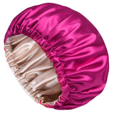 YANIBEST Baby Satin Bonnet Sleep Cap for Curly Hair - Double Layer Reversible Adjustable Silky Satin Cap for Teens Toddler Child(0-3T,Hot Pink)