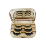False Eyelash Case Holder Champagne - Three Tier Box, Organizer for Travel, Strip Lash Storage Container