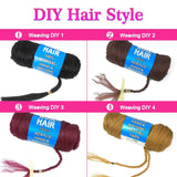 4 Packs Brazilian Wool Hair Yarn, Wool Yarn for Hair Jumbo Braiding& Senegalese Twisting Wool Hair Attachment Knitting Hair Braids (Red Brown)