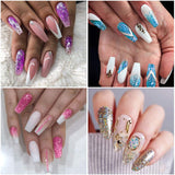 Vrenmol 6pcs Diamond Sequin Gel Nail Polish Sparkling Platinum Glitter 3D Diamond UV LED Nail Lacquer Glitter Nail Art Manicure Kit 8ml
