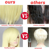 24'' Long Straight Wig Costume Anime Cosplay Wig Straight Bangs Synthetic Wigs (Golden Blonde) for Women With Wig Cap