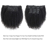 Brazilian Kinky Curly Clip in Human Hair Extensions 7pcs 25clips 125 Gram 14'' Curly Brazilian Virgin Hair Afro Kinky Clip in Hair Extensions (14 Inch)