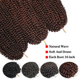 1 Pack Spring Twist Ombre Colors Crochet Braids Synthetic Braiding Hair Extensions Low Temperature Fiber (1 pcs 16 inch, M1B 350)