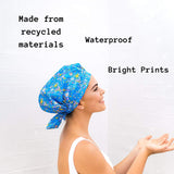 Luxury Eco Shower Cap For Women - Made From 100% Recycled Materials. Stylish, Sustainable, Cute Reusable Shower Cap. Perfect Eco Friendly Gift (Mama Bear)